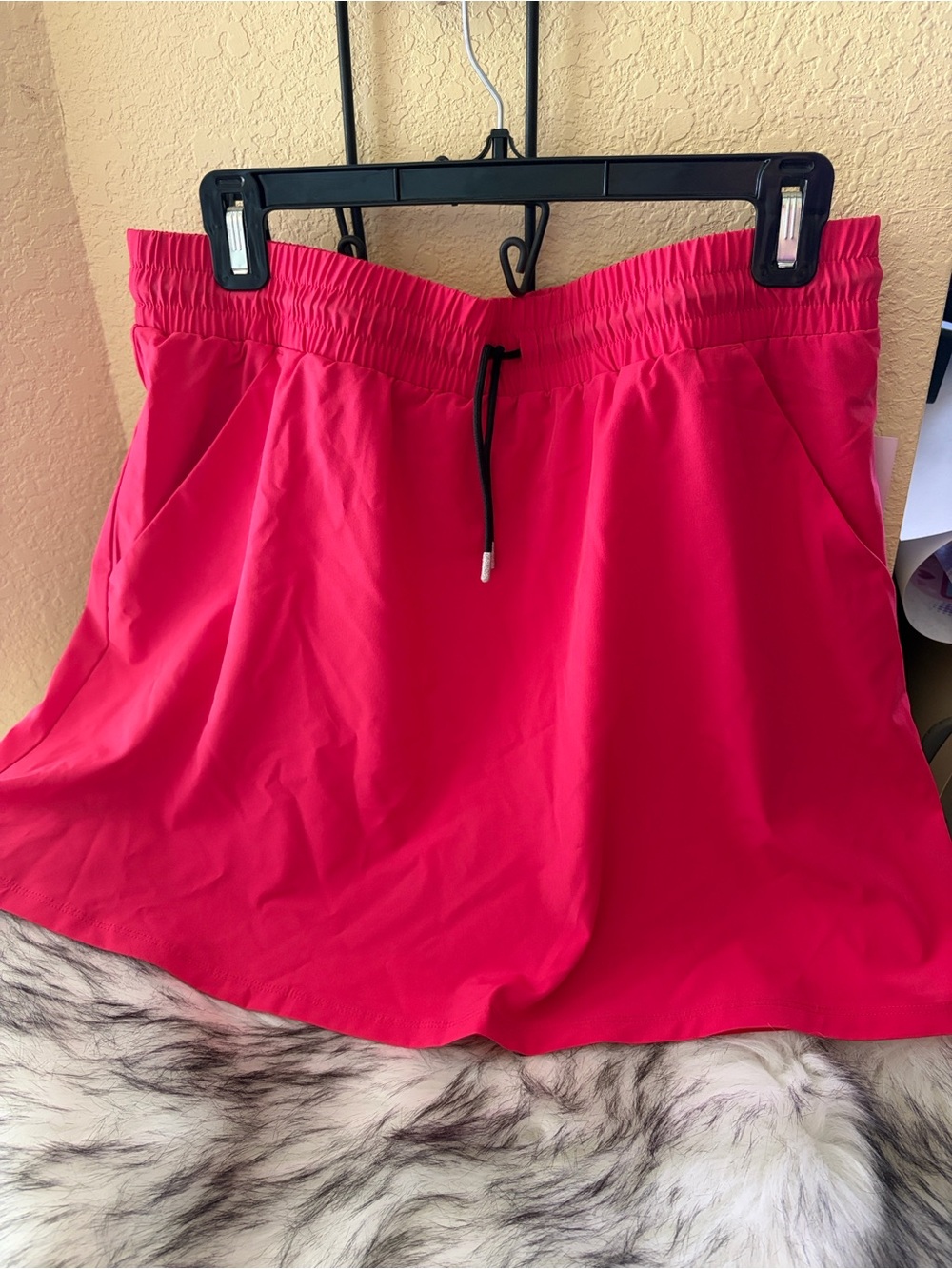 Bright Fuchsia Athletic Skort with Drawstring Waist